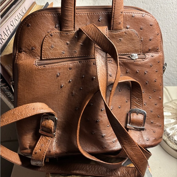 Exotic Leather Backpack 100% Leather Ostrich - Picture 3 of 4